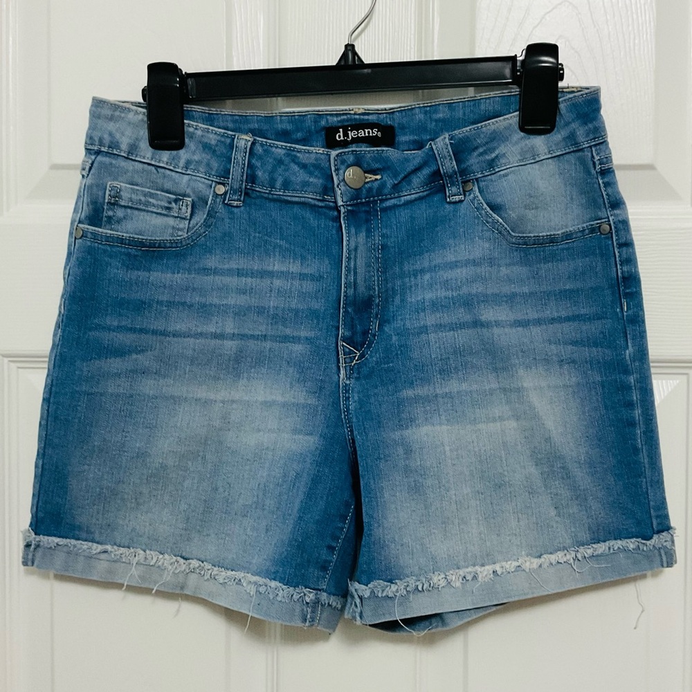Blue Jean Frayed Hem Shorts